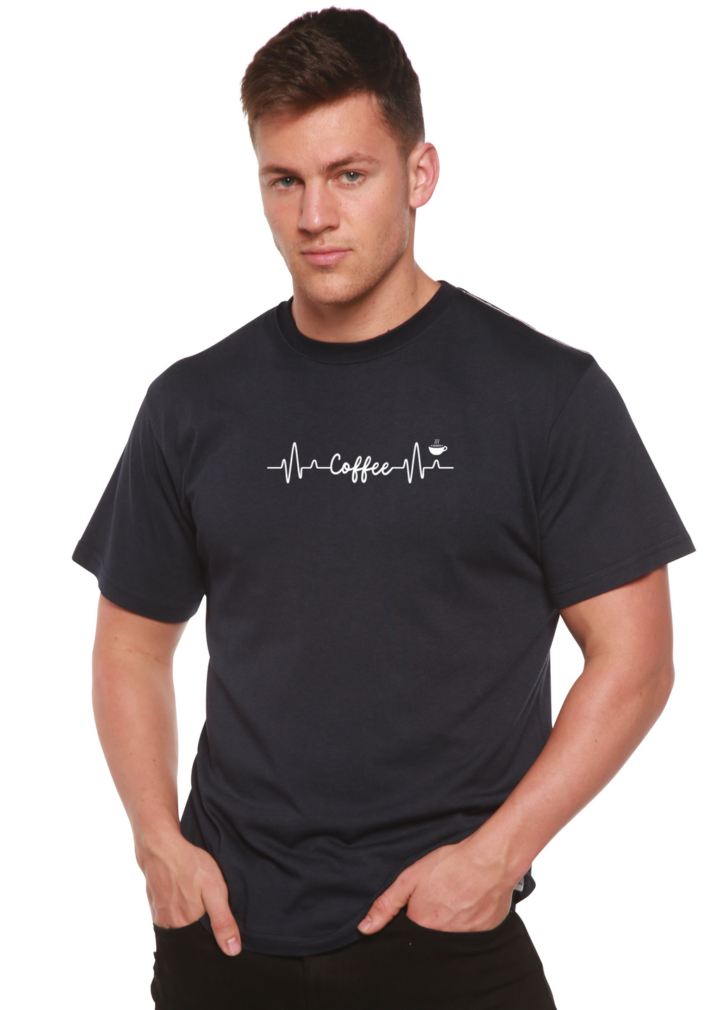 Heartbeat Coffee Unisex Bamboo/Cotton Graphic T-Shirt