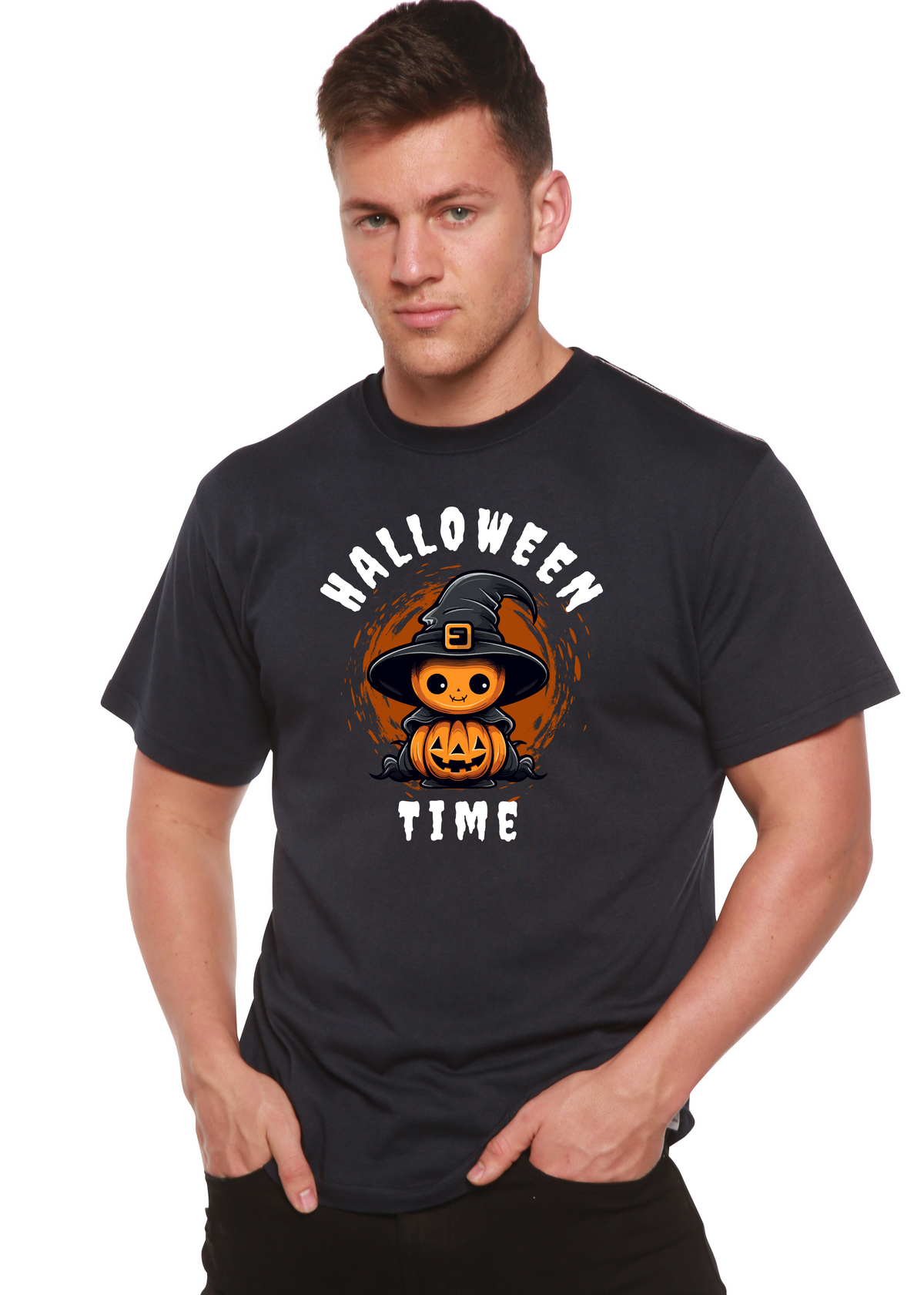 Halloween Time Unisex Bamboo Viscose/Organic Cotton Short Sleeve Graphic T-Shirt