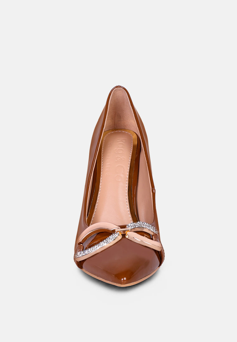 Cocktail Buckle Embellished Stiletto Pump Shoes