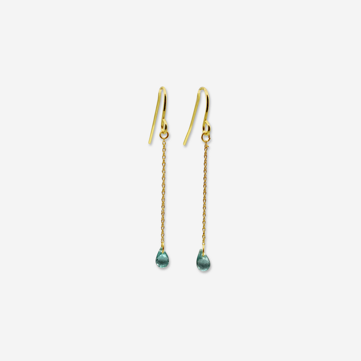 Green Apatite Drop Earrings | 14K Gold Jewelry