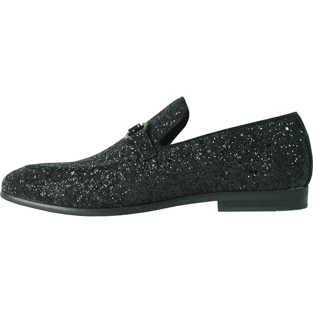 "Bravo" Black Glitter Tuxedo & Prom Shoes