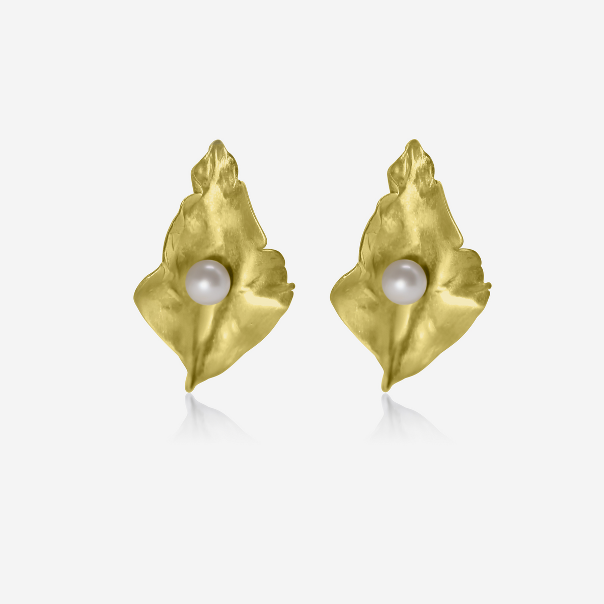 Petal Drop Gold Earrings | Handmade Fine Jewelry