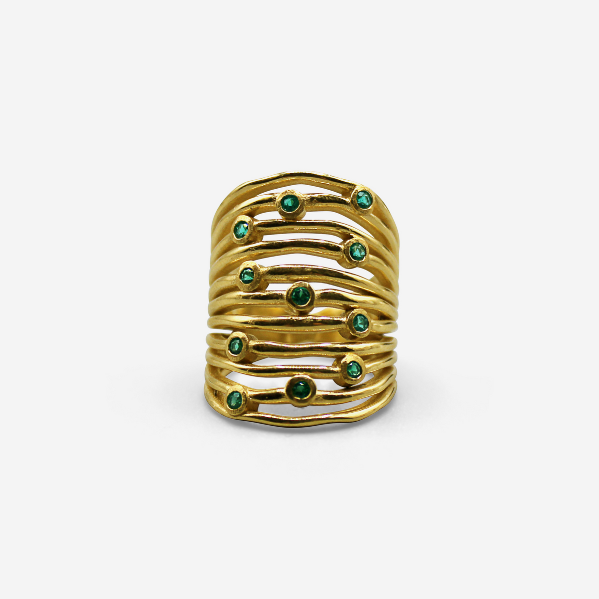 Statement Ring | Emerald, Solid 18K Gold