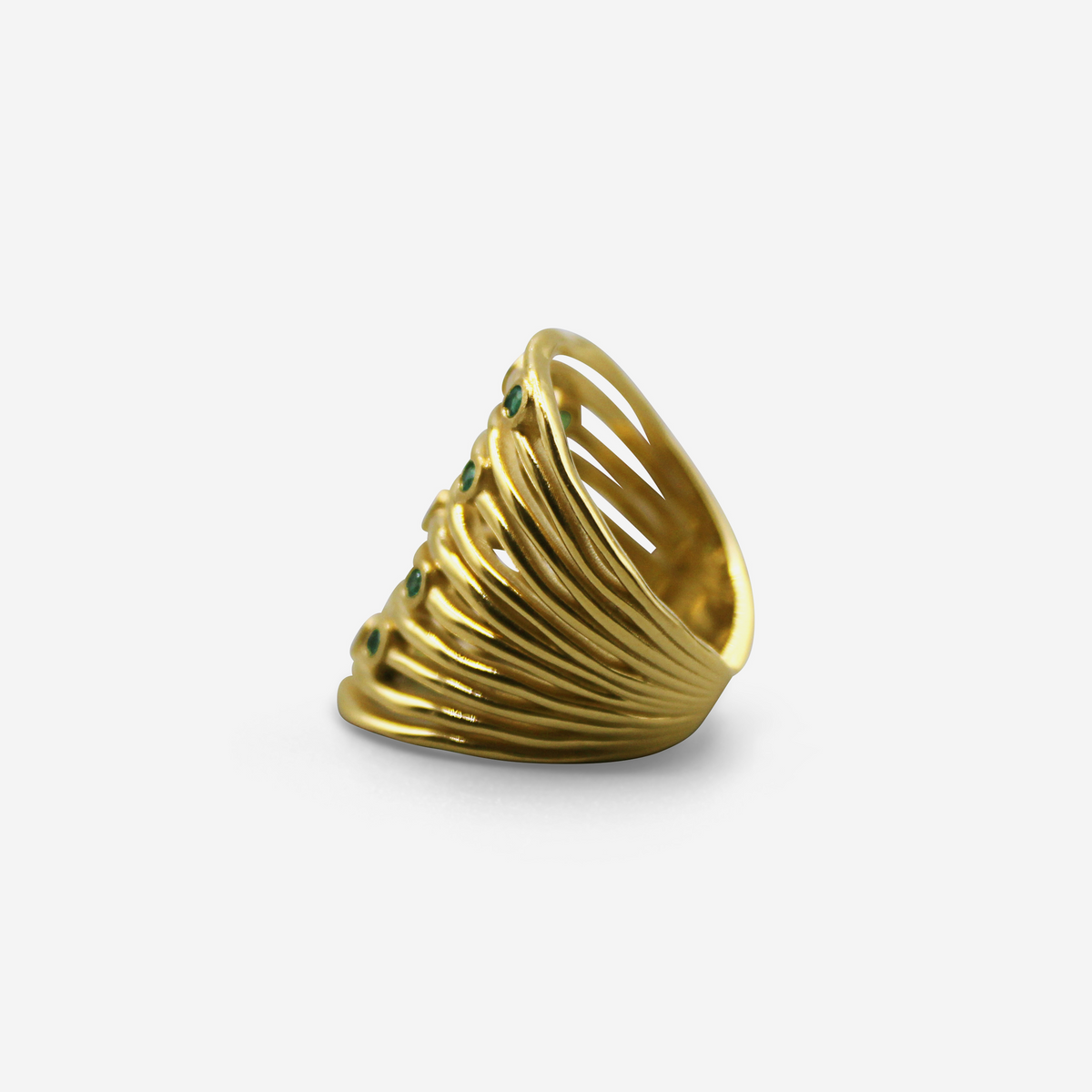 Statement Ring | Emerald, Solid 18K Gold