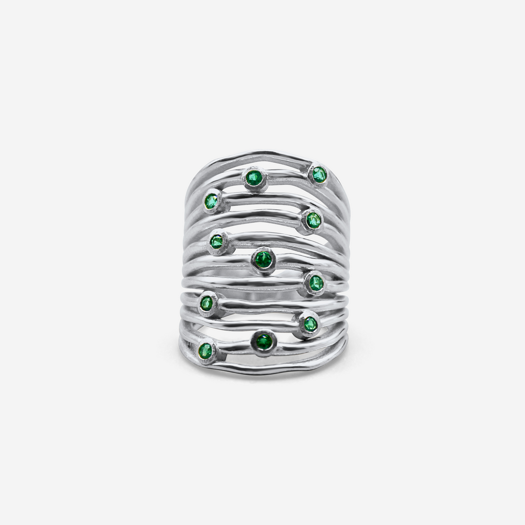 Statement Ring | Emerald, Solid 18K Gold