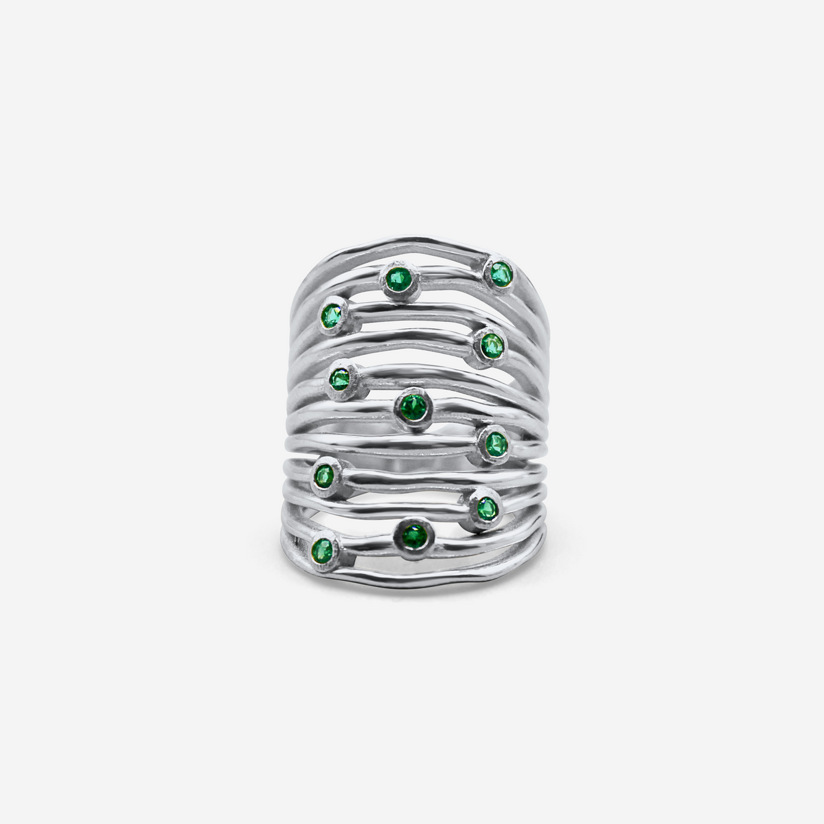 Statement Ring | Emerald, Solid 18K Gold