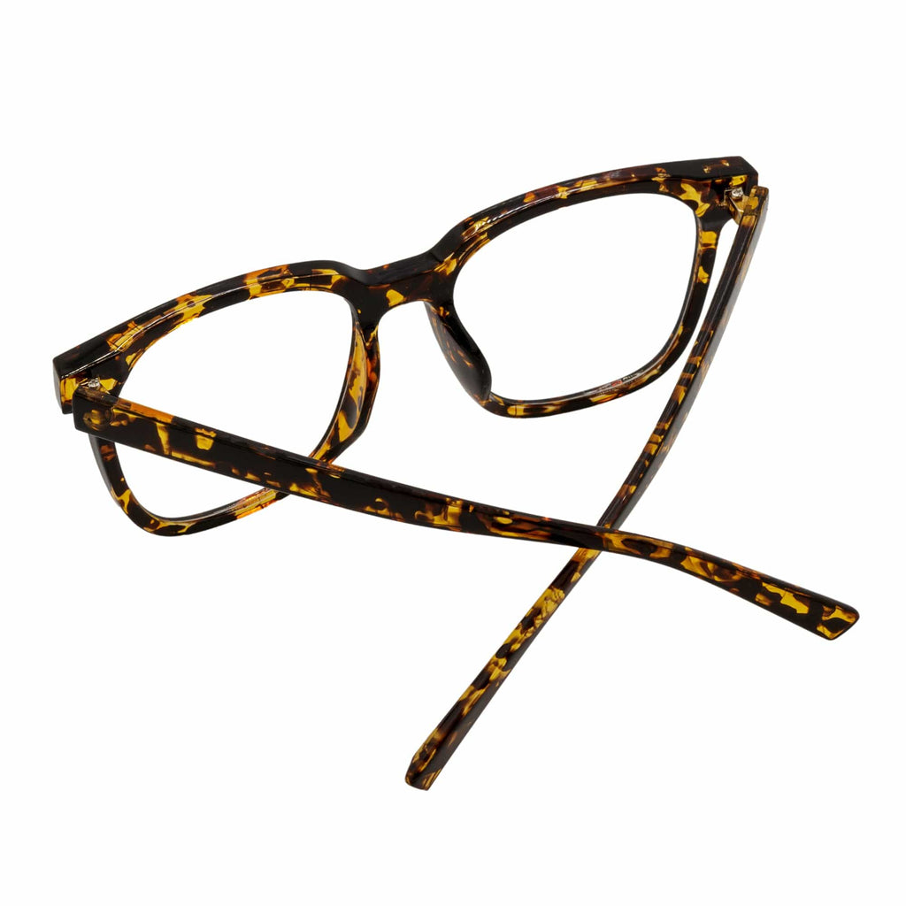 NEWPORT - Oversized Square Glasses Tortoise Shell Clear Lens