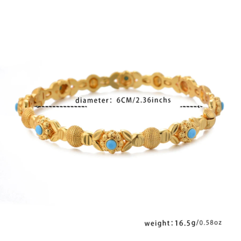 NNEOBA Gold-Plated Dubai Bangles Elegant Party Jewelry